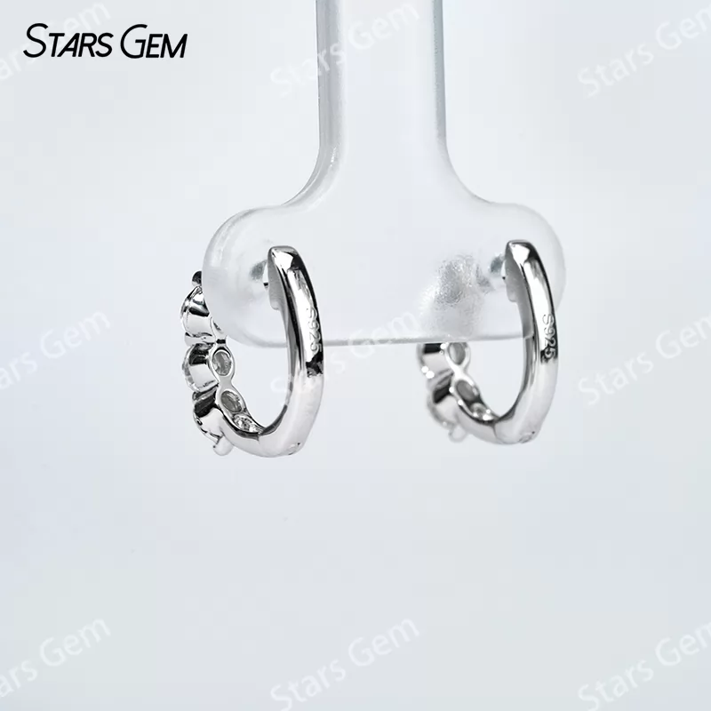 2.8mm Round Brilliant Cut Moissanite S925 Sterling Silver Diamond Earrings