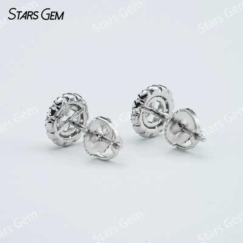 4.5mm Round Brilliant Cut Moissanite S925 Sterling Silver Diamond Stud Earrings