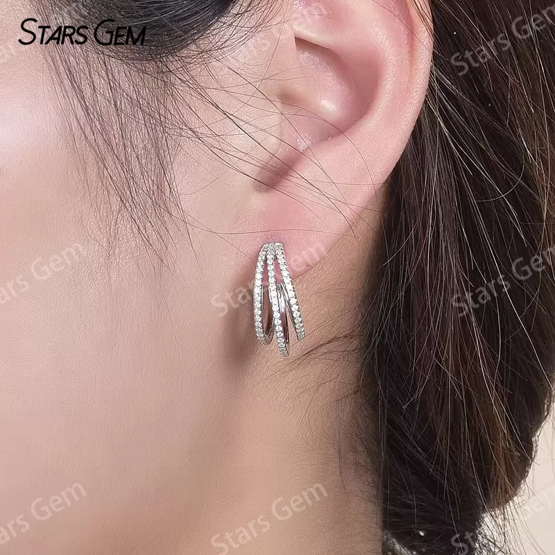 1mm Round Brilliant Cut Moissanite S925 Sterling Silver Diamond Stud Earrings