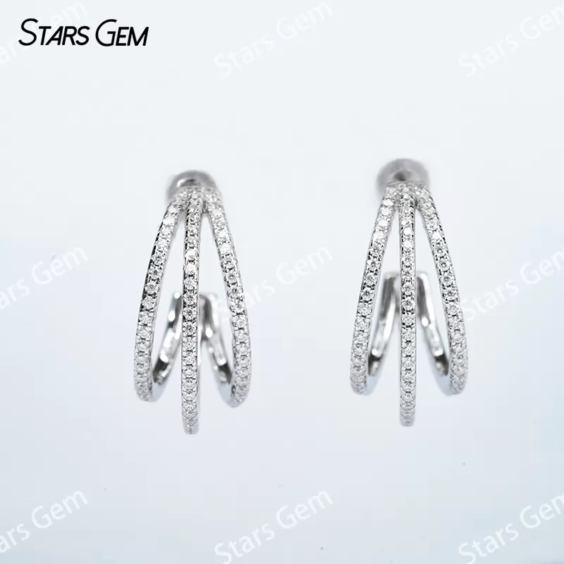 1mm Round Brilliant Cut Moissanite S925 Sterling Silver Diamond Stud Earrings