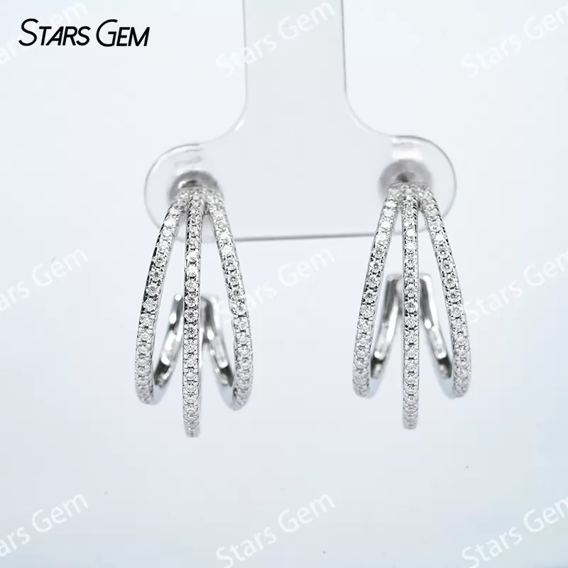 1mm Round Brilliant Cut Moissanite S925 Sterling Silver Diamond Stud Earrings