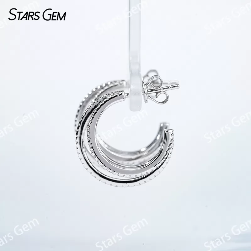 1mm Round Brilliant Cut Moissanite S925 Sterling Silver Diamond Stud Earrings