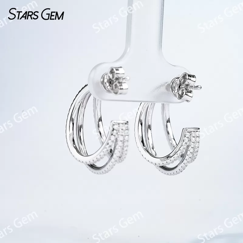 1mm Round Brilliant Cut Moissanite S925 Sterling Silver Diamond Stud Earrings