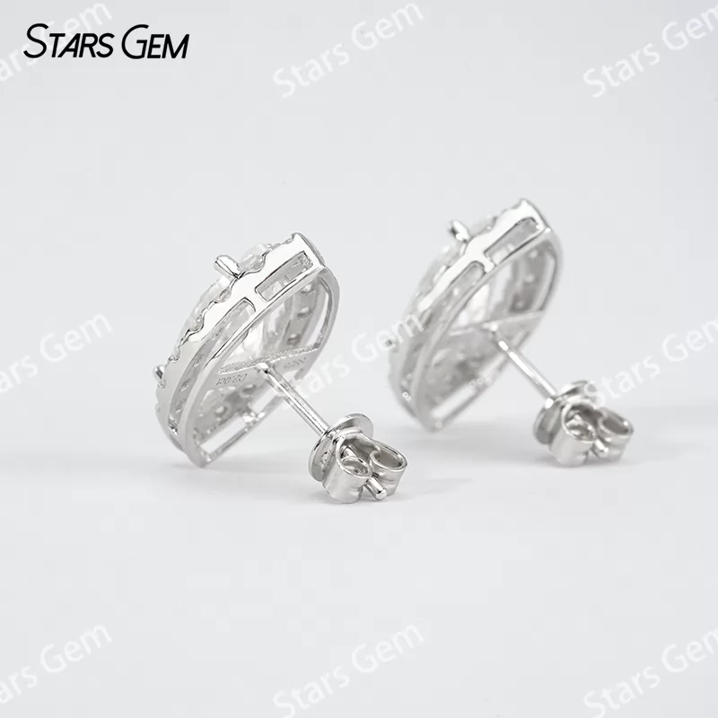 6×12mm Marquise Cut Moissanite S925 Sterling Silver Diamond Stud Earrings
