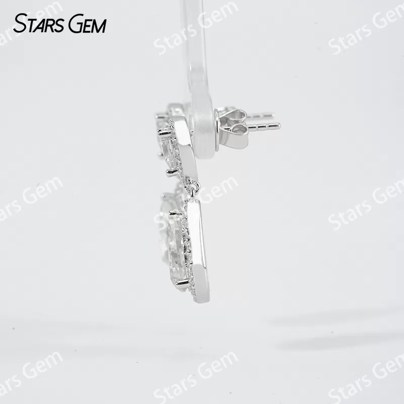 6×9mm Pear Cut Moissanite S925 Sterling Silver Diamond Earrings