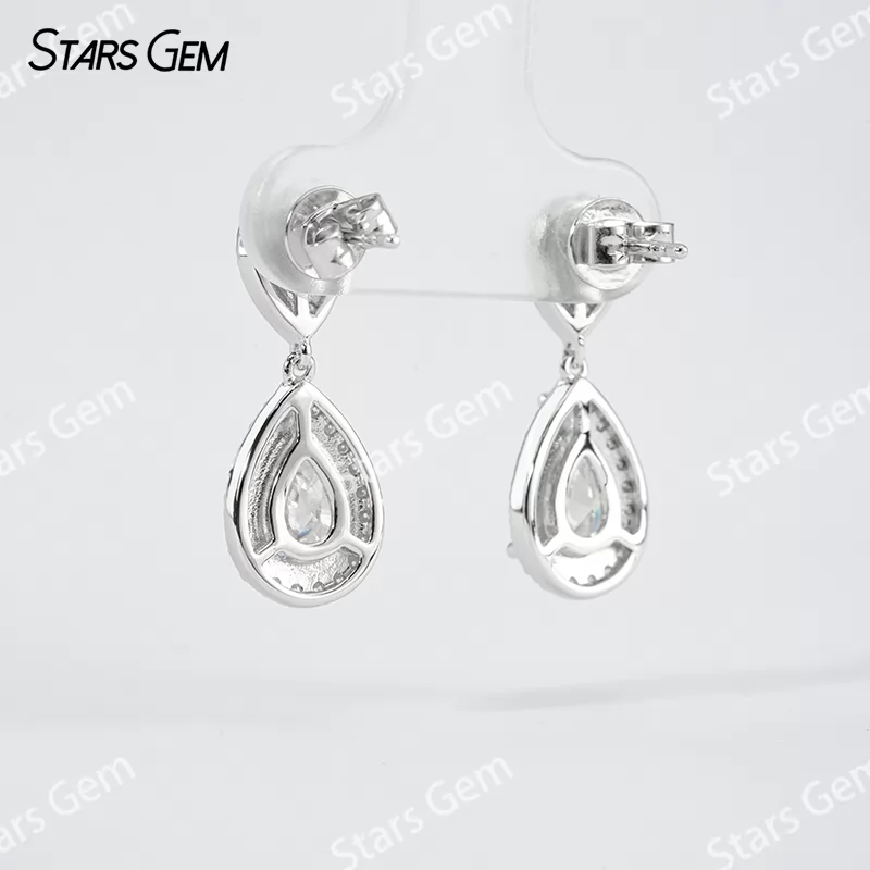 6×9mm Pear Cut Moissanite S925 Sterling Silver Diamond Earrings