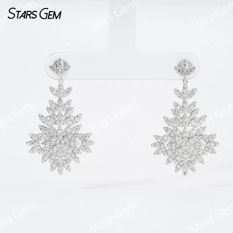0.7mm & 1mm Round Brilliant Cut Moissanite S925 Sterling Silver Diamond Earrings
