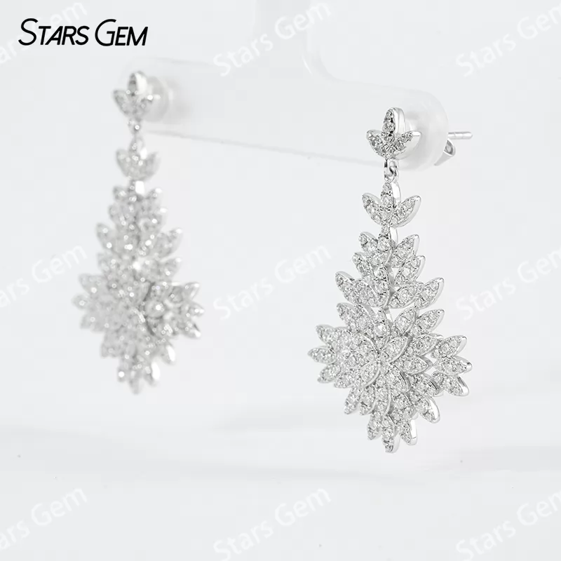 0.7mm & 1mm Round Brilliant Cut Moissanite S925 Sterling Silver Diamond Earrings