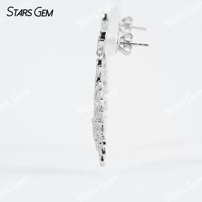 0.7mm & 1mm Round Brilliant Cut Moissanite S925 Sterling Silver Diamond Earrings