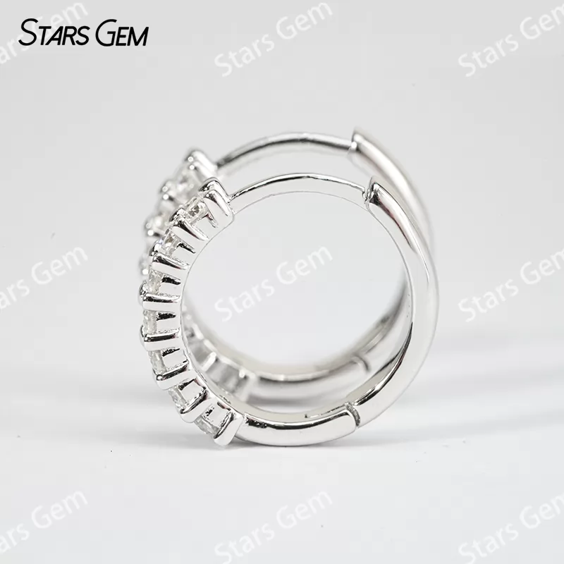 1.8mm Round Brilliant Cut Moissanite S925 Sterling Silver Diamond Earrings