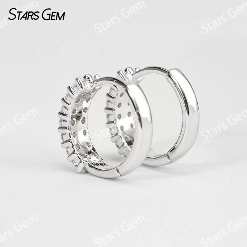 1.8mm Round Brilliant Cut Moissanite S925 Sterling Silver Diamond Earrings