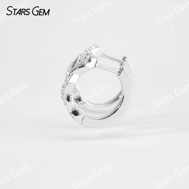 1.1mm & 1.3mm Round Brilliant Cut Moissanite S925 Sterling Silver Diamond Earrings