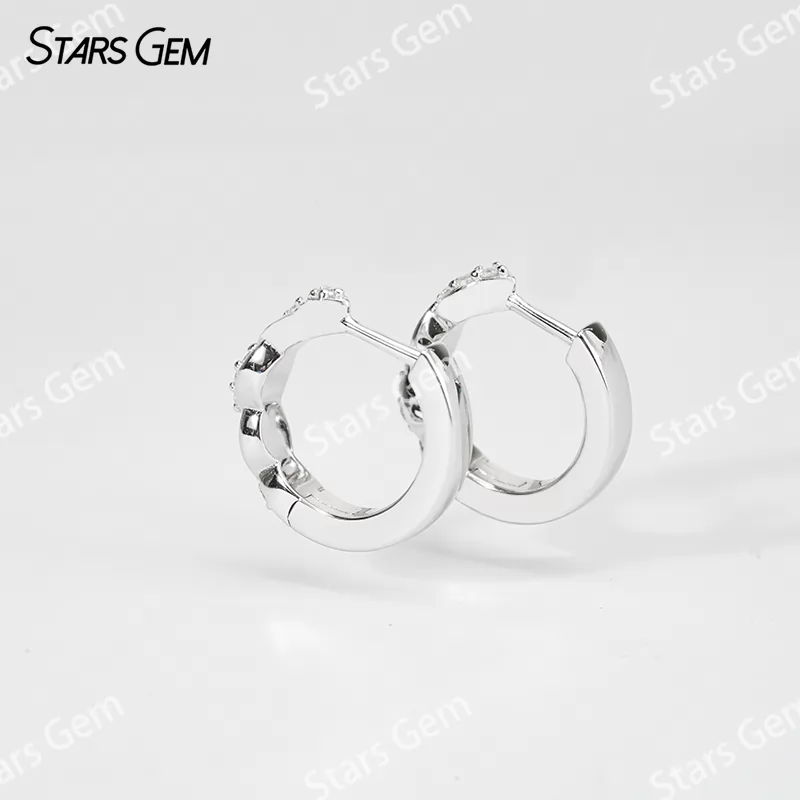 1.1mm & 1.3mm Round Brilliant Cut Moissanite S925 Sterling Silver Diamond Earrings