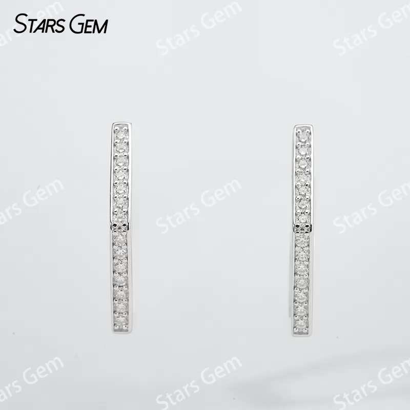 1.3mm Round Brilliant Cut Moissanite S925 Sterling Silver Diamond Earrings