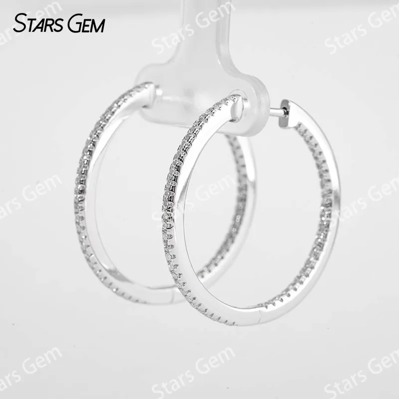 1.2mm Round Brilliant Cut Moissanite S925 Sterling Silver Diamond Earrings