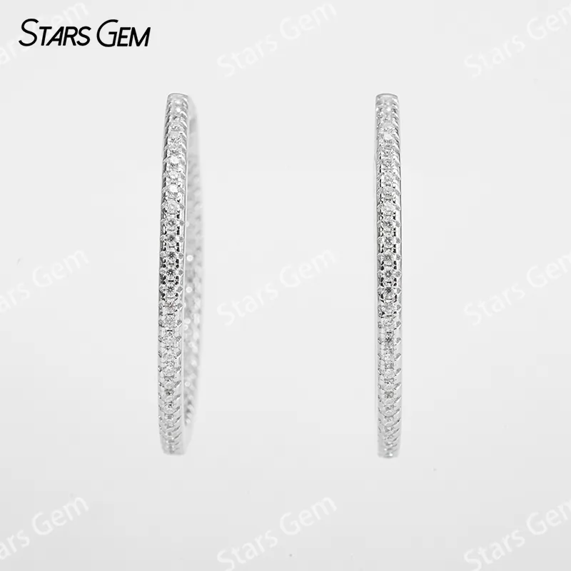 1.2mm Round Brilliant Cut Moissanite S925 Sterling Silver Diamond Earrings