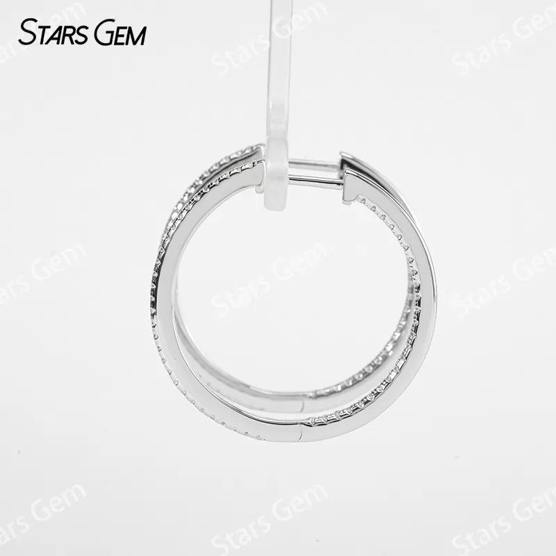 1.2mm Round Brilliant Cut Moissanite S925 Sterling Silver Diamond Earrings