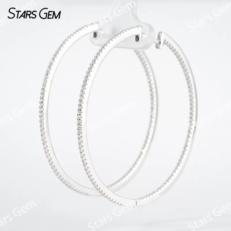 1.2mm Round Brilliant Cut Moissanite S925 Sterling Silver Diamond Earrings