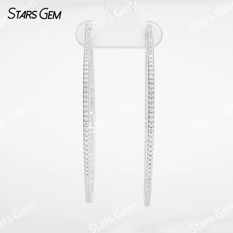 1.2mm Round Brilliant Cut Moissanite S925 Sterling Silver Diamond Earrings