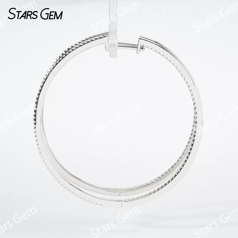 1.2mm Round Brilliant Cut Moissanite S925 Sterling Silver Diamond Earrings