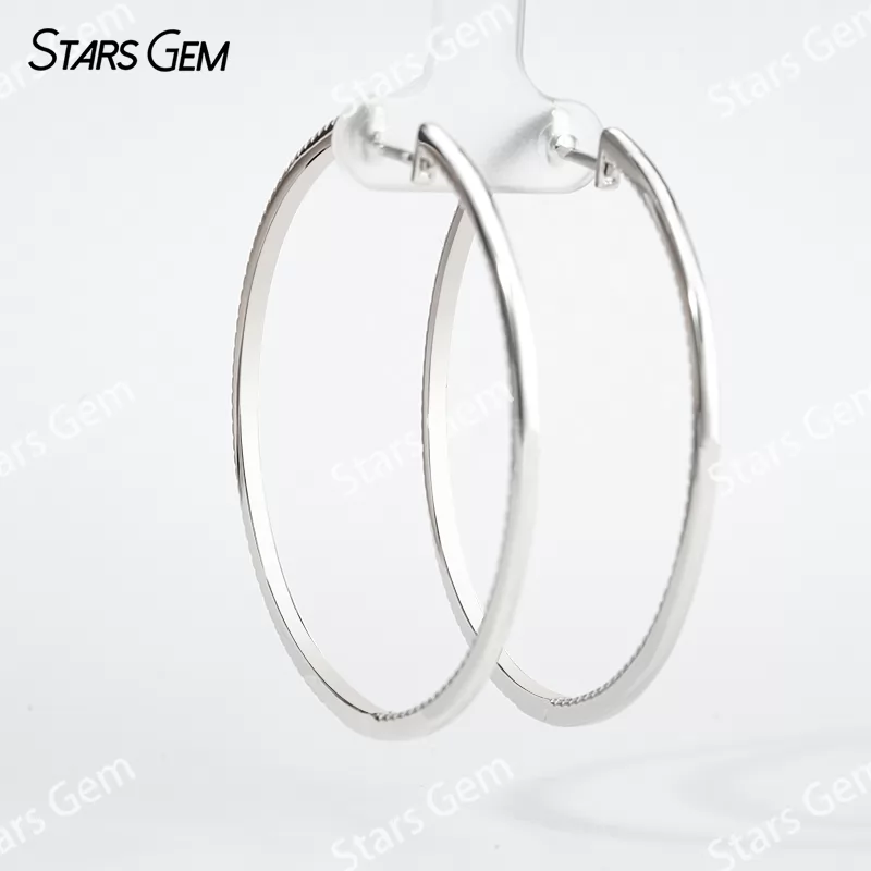 1.2mm Round Brilliant Cut Moissanite S925 Sterling Silver Diamond Earrings