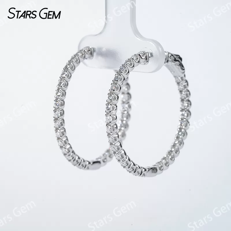 1.9mm Round Brilliant Cut Moissanite S925 Sterling Silver Diamond Earrings