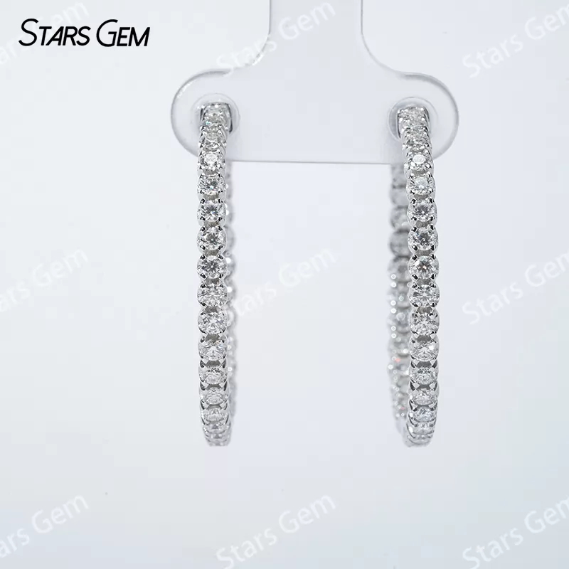 1.9mm Round Brilliant Cut Moissanite S925 Sterling Silver Diamond Earrings