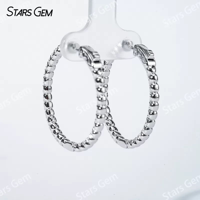 1.9mm Round Brilliant Cut Moissanite S925 Sterling Silver Diamond Earrings