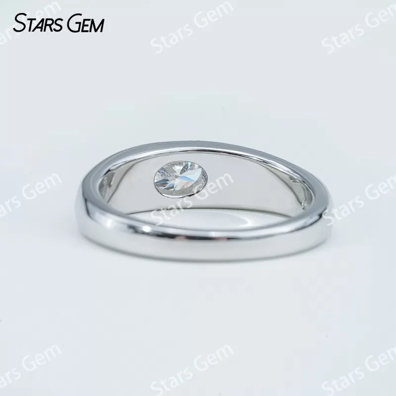 5×7mm Oval Cut Moissanite With Side Moissanite S925 Sterling Silver Engagement Ring