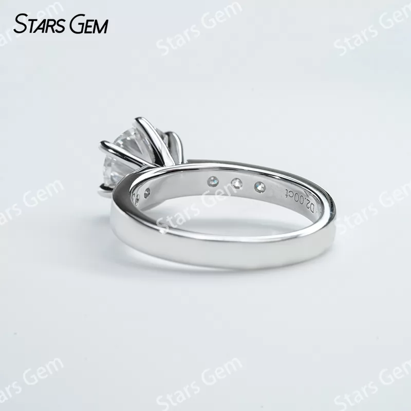 8mm Round Brilliant Cut Moissanite S925 Sterling Silver Channel Set Engagement Ring