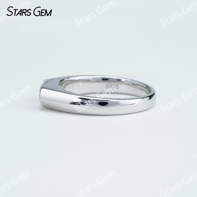 5×10mm Marquise Cut Moissanite S925 Sterling Silver Solitaire Engagement Ring