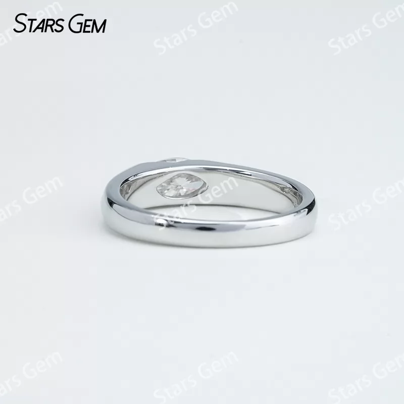 5×10mm Marquise Cut Moissanite S925 Sterling Silver Solitaire Engagement Ring