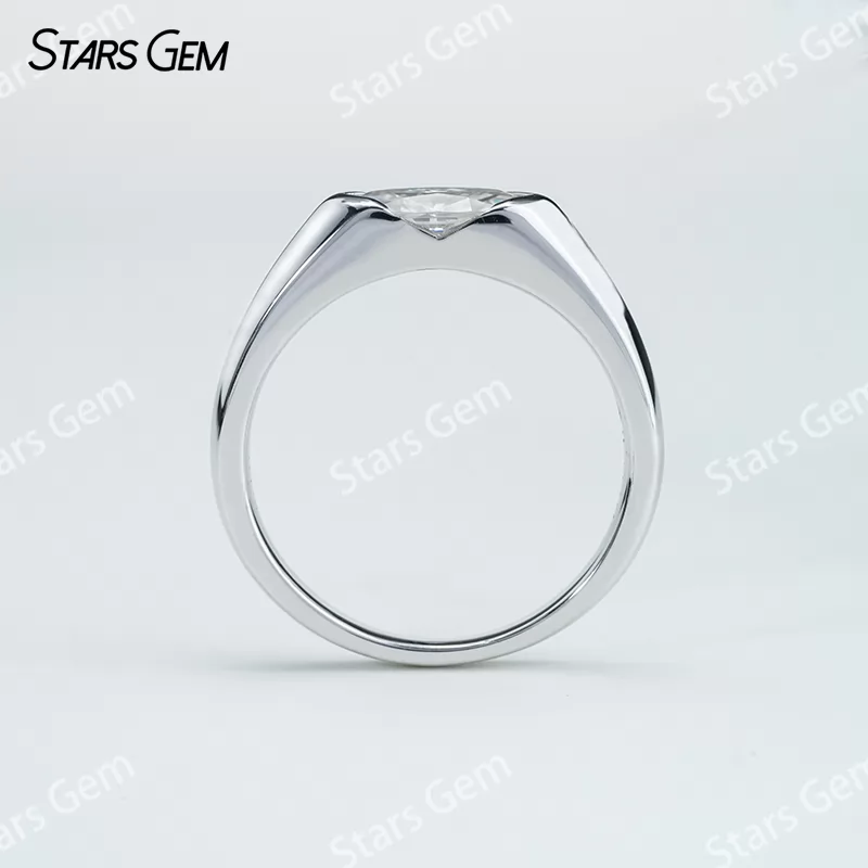 5×10mm Marquise Cut Moissanite S925 Sterling Silver Solitaire Engagement Ring
