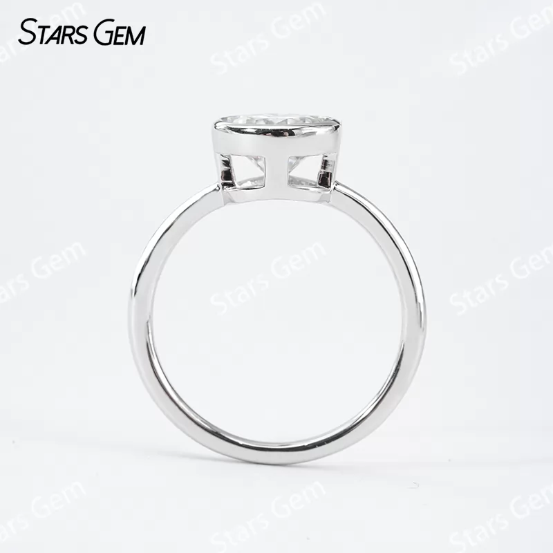 6.5mm & 8mm Round Brilliant Cut Moissanite S925 Sterling Silver Solitaire Engagement Ring