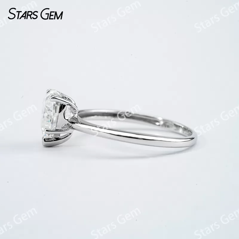 7×7mm Heart Cut Moissanite S925 Sterling Silver Solitaire Engagement Ring