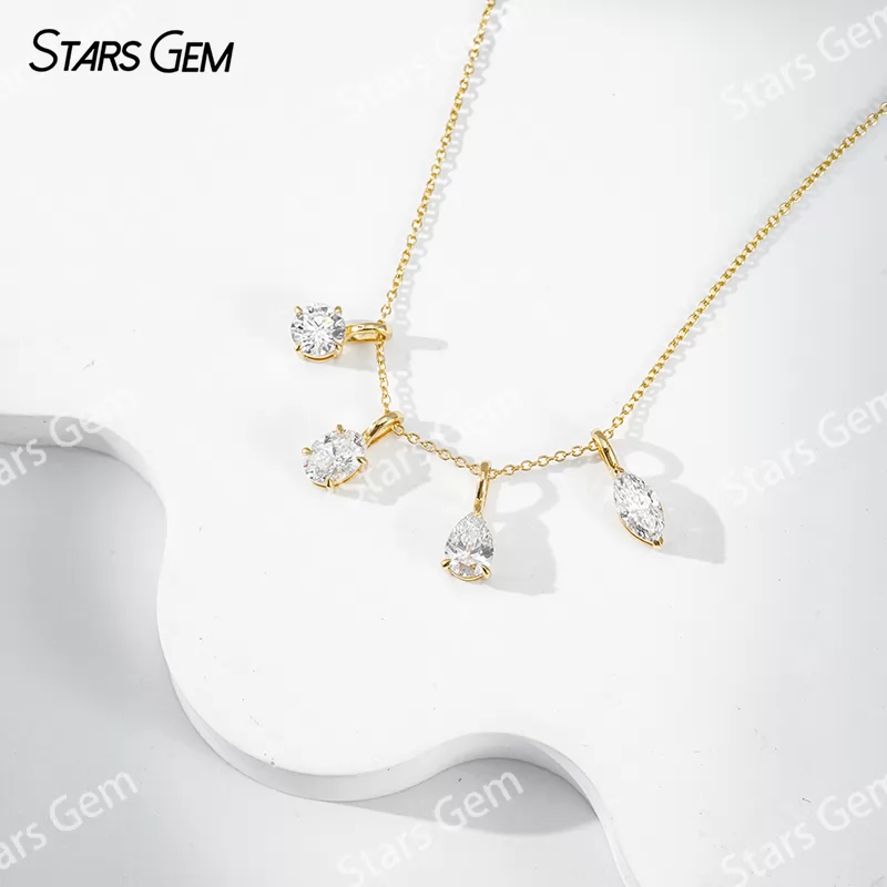 0.5ct 18K Gold Fancy Shape Lab Grown Diamond Pendant Necklace