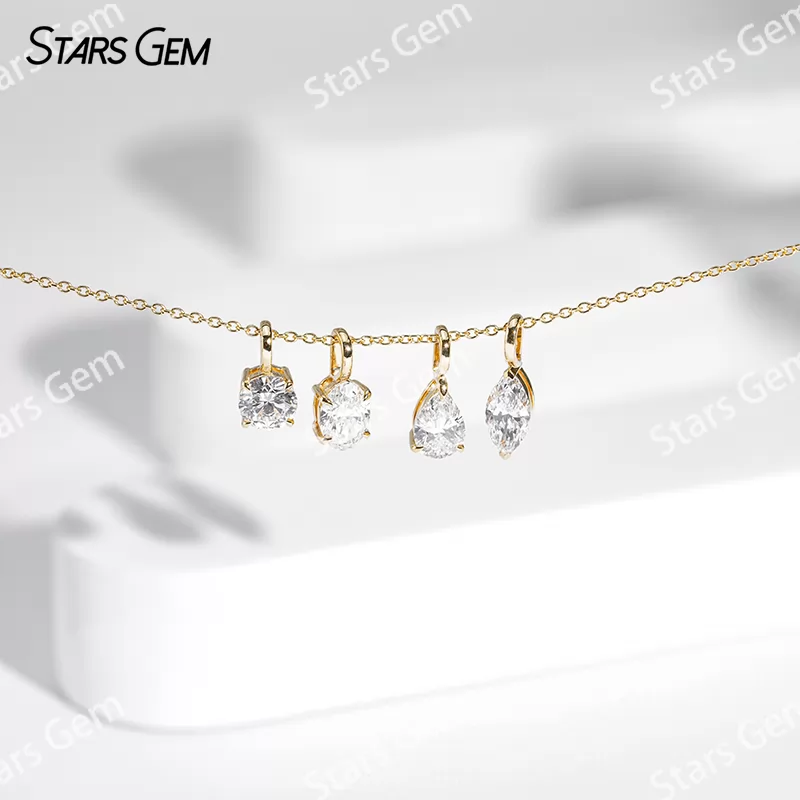 0.5ct 18K Gold Fancy Shape Lab Grown Diamond Pendant Necklace
