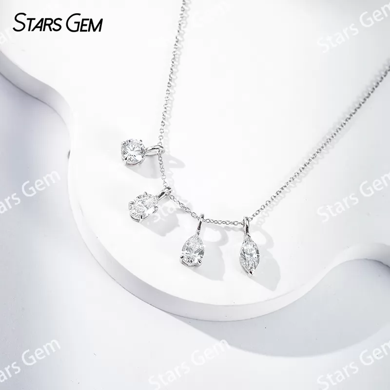 0.5ct 18K Gold Fancy Shape Lab Grown Diamond Pendant Necklace