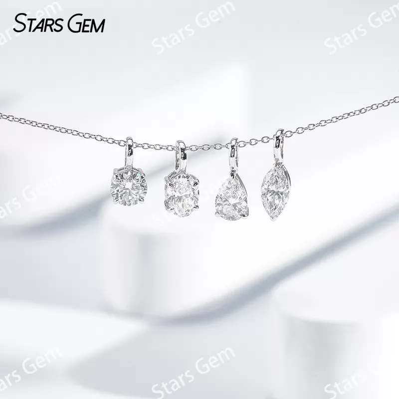 0.5ct 18K Gold Fancy Shape Lab Grown Diamond Pendant Necklace