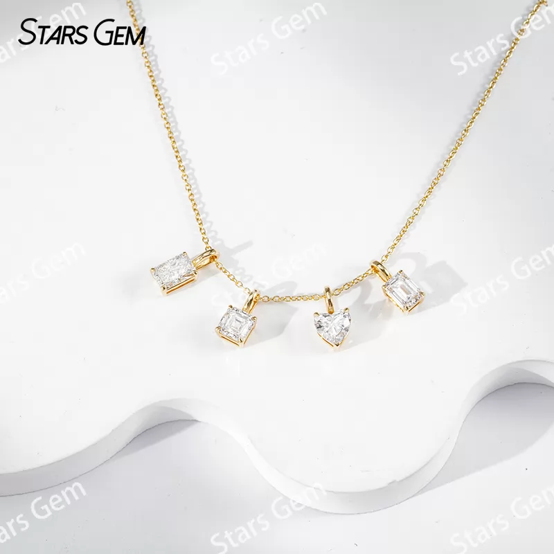 0.5ct 18K Gold Fancy Shape Lab Grown Diamond Pendant Necklace For Women