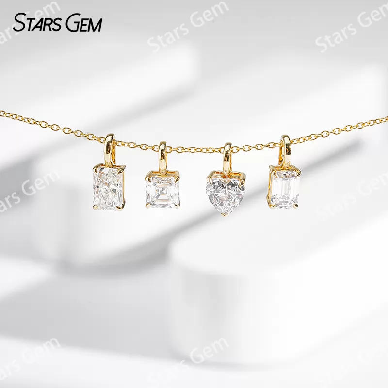 0.5ct 18K Gold Fancy Shape Lab Grown Diamond Pendant Necklace For Women