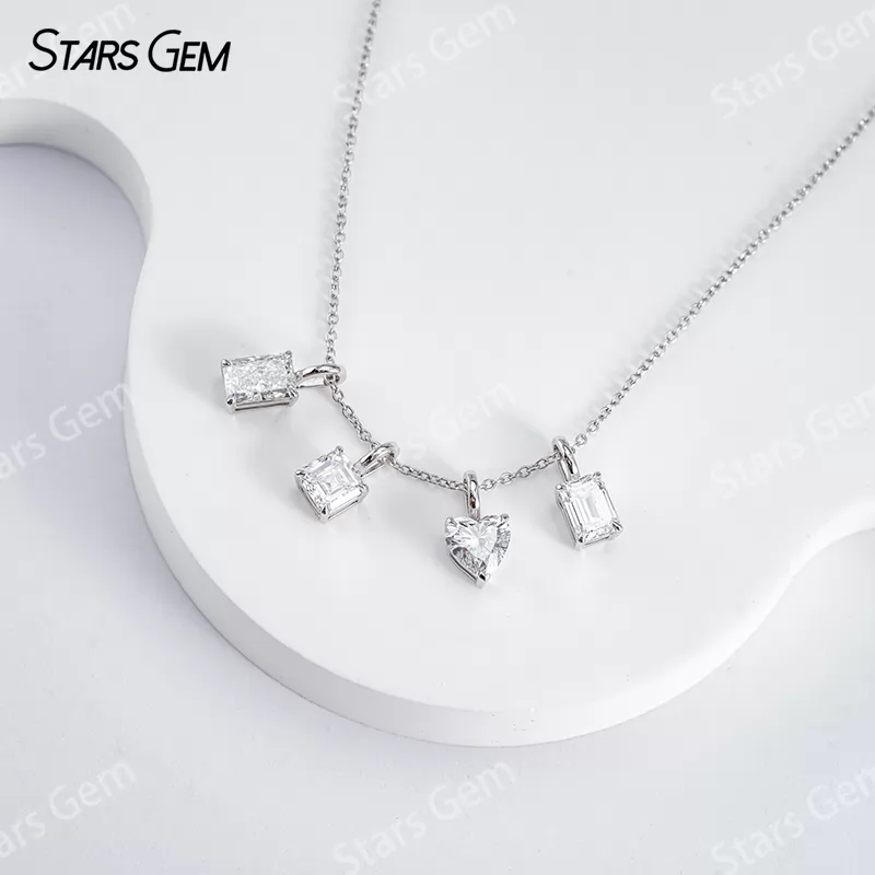 0.5ct 18K Gold Fancy Shape Lab Grown Diamond Pendant Necklace For Women