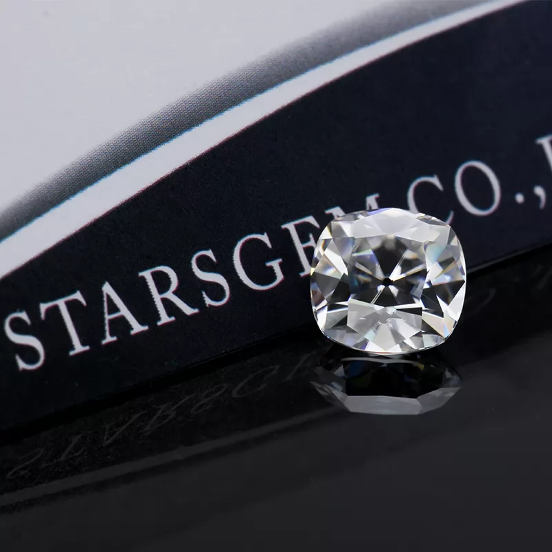 DEF Color Cushion Shape Old Mine Cut Moissanite
