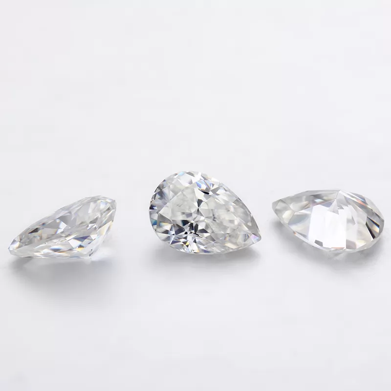DEF Pear Shape Crushed Ice Cut Moissanite