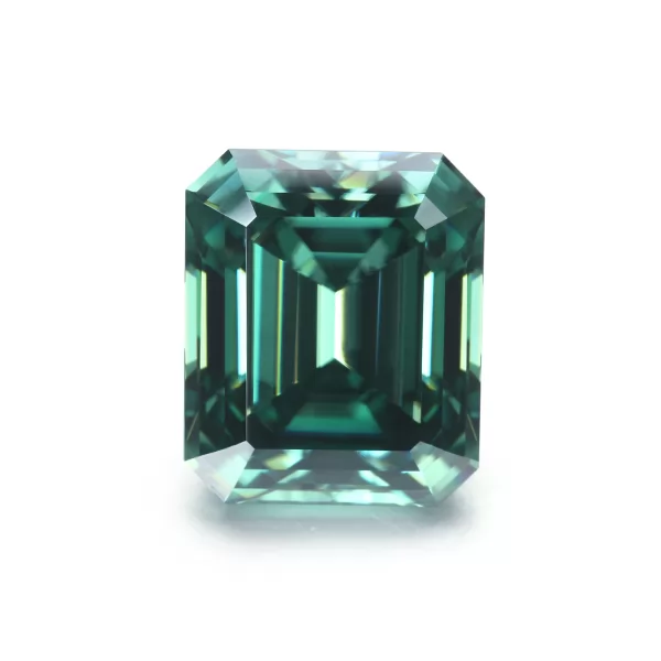 Octagon Emerald Cut Green Color Moissanite