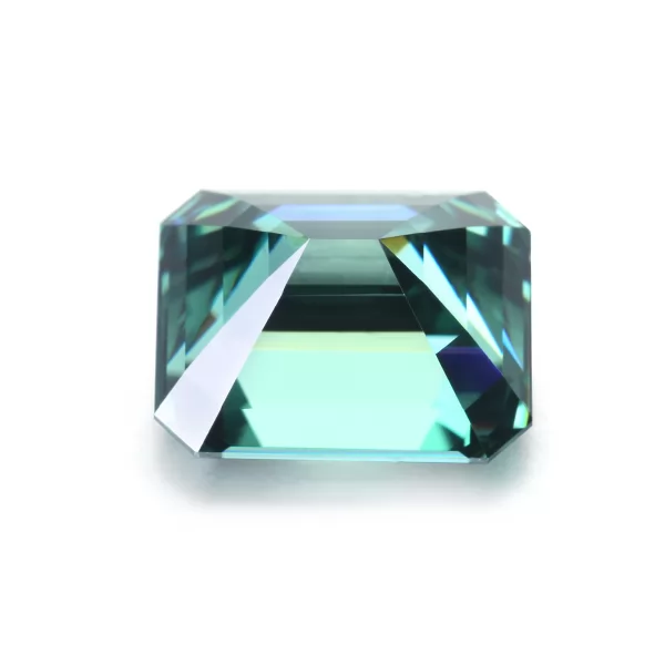 Octagon Emerald Cut Green Color Moissanite