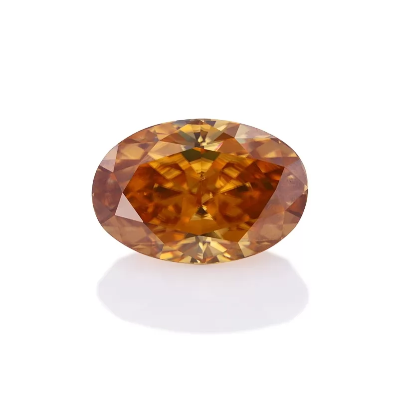 Oval Cut Champagne Color Moissanite