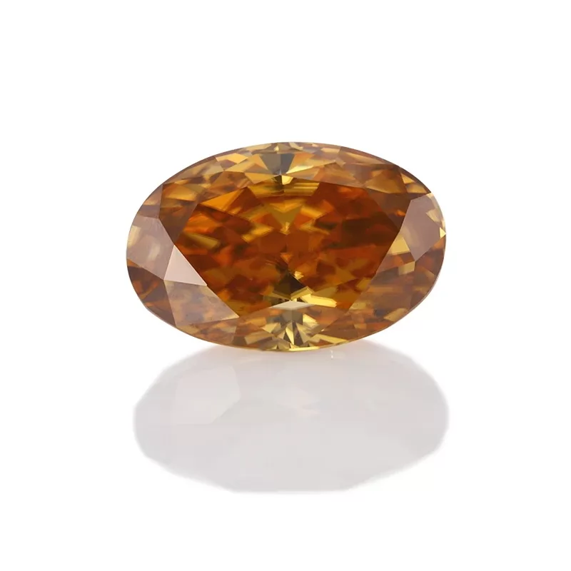 Oval Cut Champagne Color Moissanite