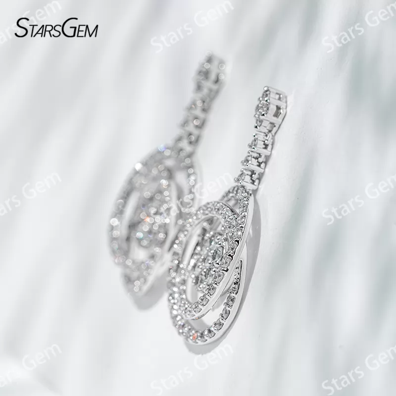 2.1mm Round Brilliant Cut Lab Grown Diamond 18K White Gold Diamond Earrings