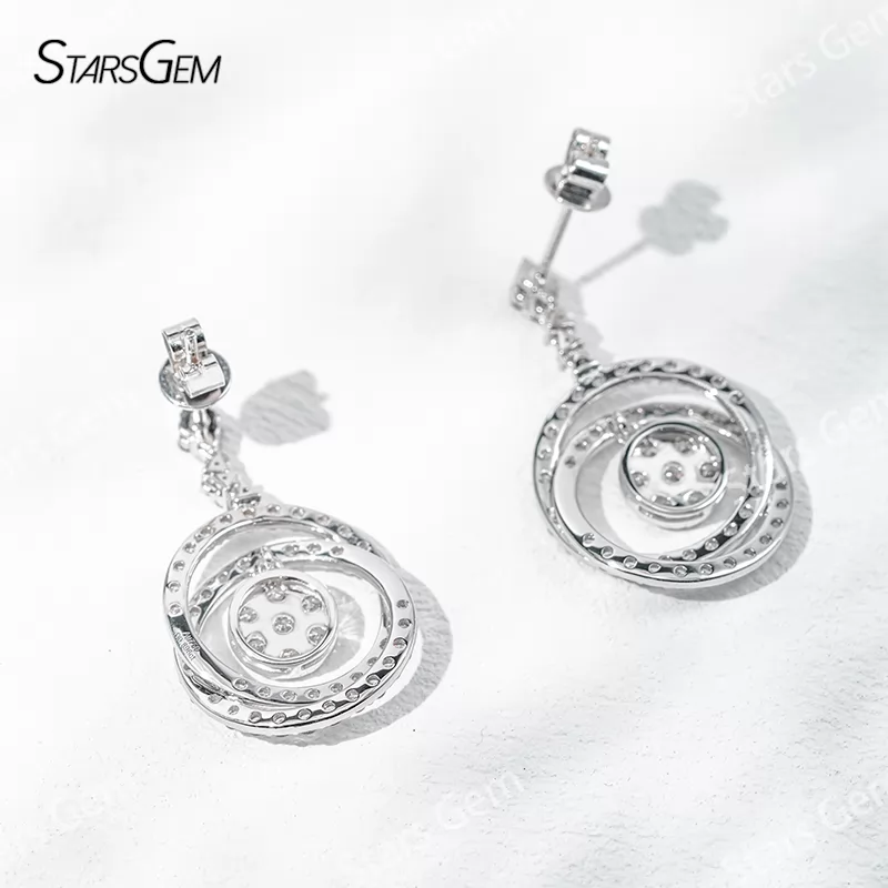 2.1mm Round Brilliant Cut Lab Grown Diamond 18K White Gold Diamond Earrings